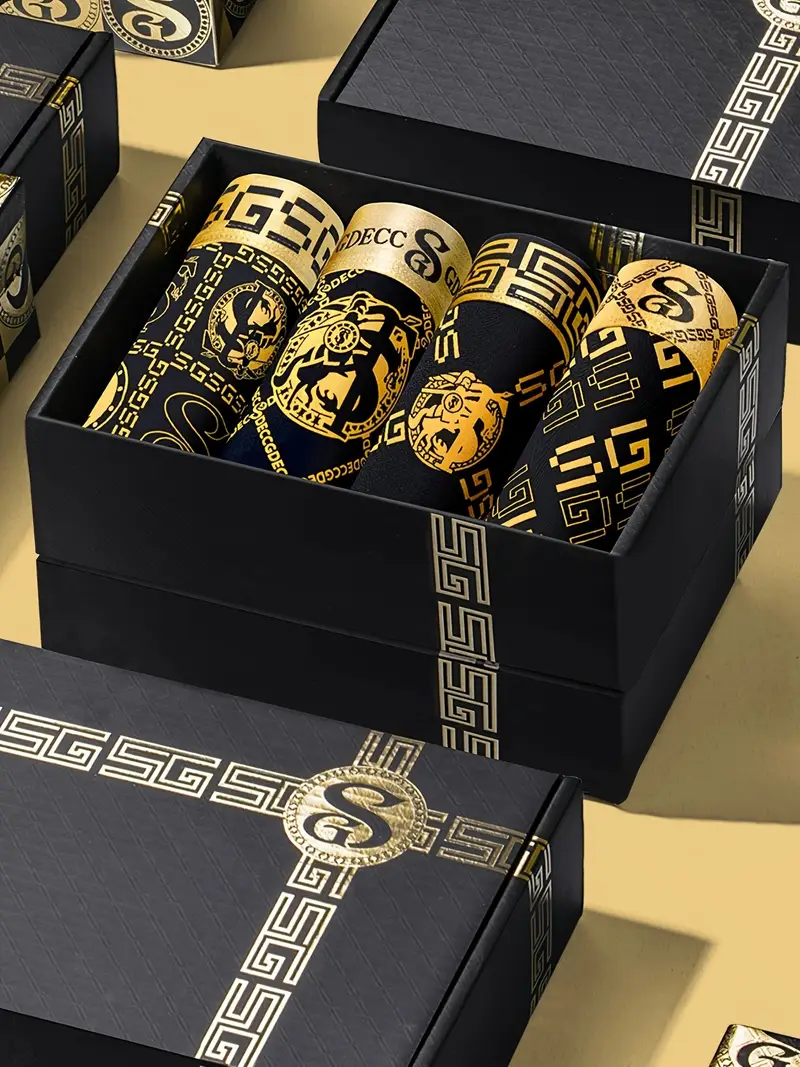 4 unidades de ropa interior hombre diseño - dorado