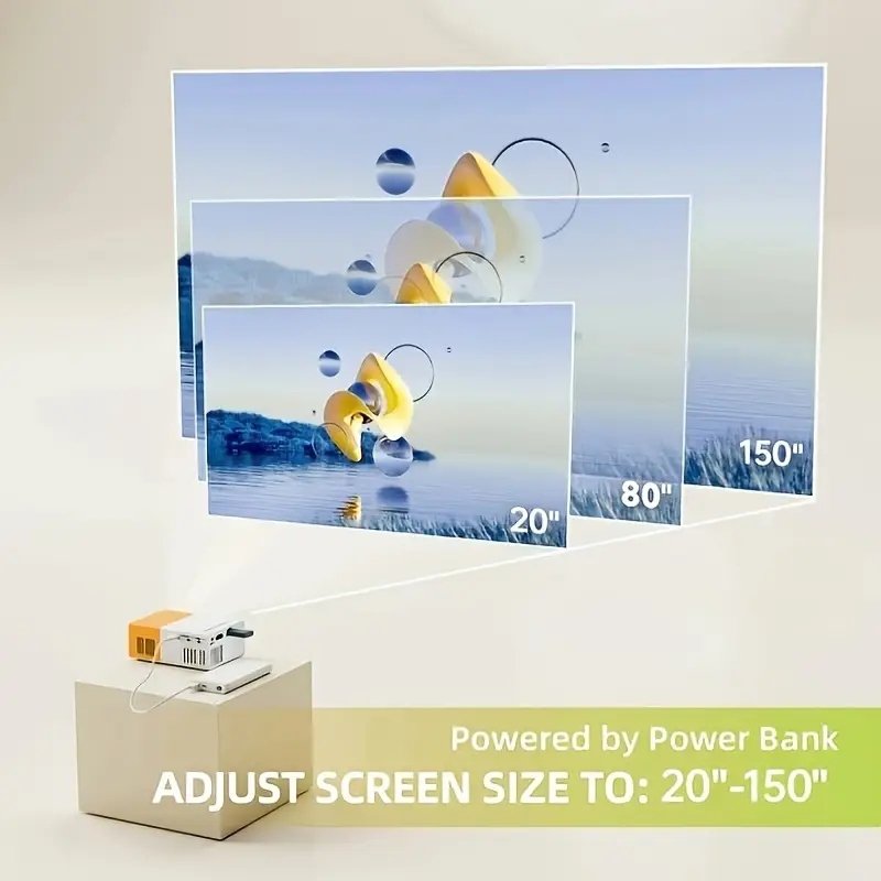 Proyector Portátil Tricolor, Operación con Alimentación USB - Soporta Full HD 1080P - Imagen 4