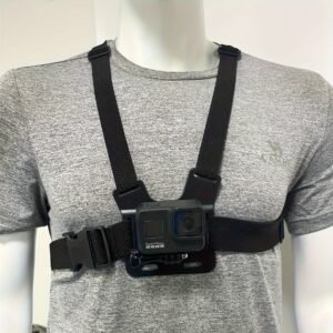 Soporte Ajustable de Poliéster para el Pecho para GoPro y Smartphones - Arnés Versátil para Vlogs y Transmisiones al Aire Libre con Correas Seguras, Ideal para Ciclismo y Pesca