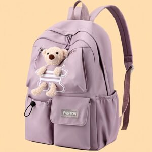 Mochila unisex casual, morral doble hombro, mochila escolar de diseño elegante, bolso versátil y sencillo para mujeres, estilo coreano