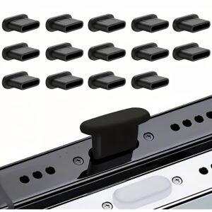 14 tapones antipolvo para puerto de carga Tipo-C (disponibles en blanco y negro) - para puertos de carga Tipo-C - para teléfonos móviles y tabletas, proporciona protección contra el polvo y previene residuos, resistente a los arañazos, cubierta de puerto, cuidado de pequeños electrodomésticos, adiciones tecnológicas