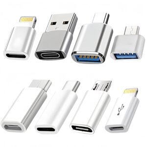 Juego de 8 adaptadores USB Tipo-C | USB-C a Lightning, Micro USB a USB-C, USB OTG, Adaptadores USB-C macho a USB 3.0 hembra para carga rápida y transferencia de datos en laptops y teléfonos