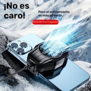 Ventilador de enfriamiento para móvil 6500 RPM, alta velocidad del viento, conexión USB, enfriamiento en vivo sin congelación, diseño retráctil y cierre ajustable, compatible con todos los teléfonos